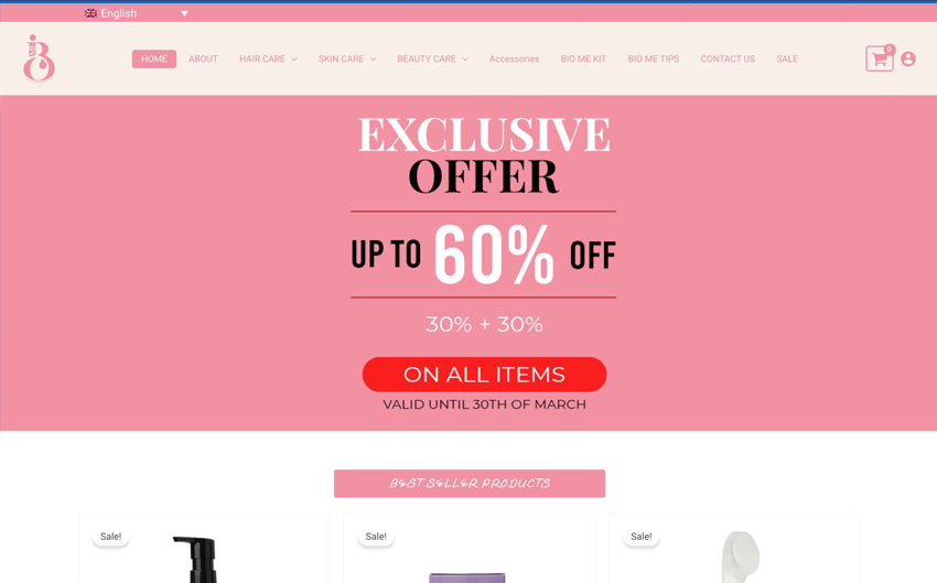 BioMe Cosmetics Website