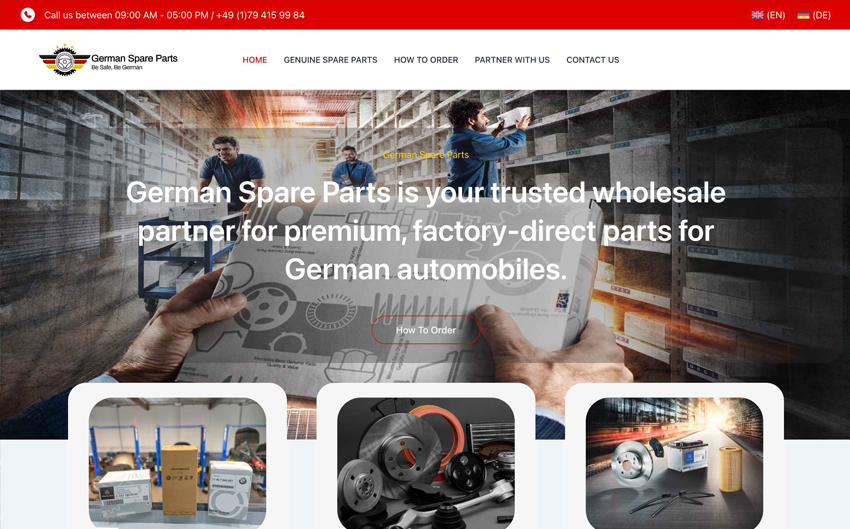 German Spare Parts Website