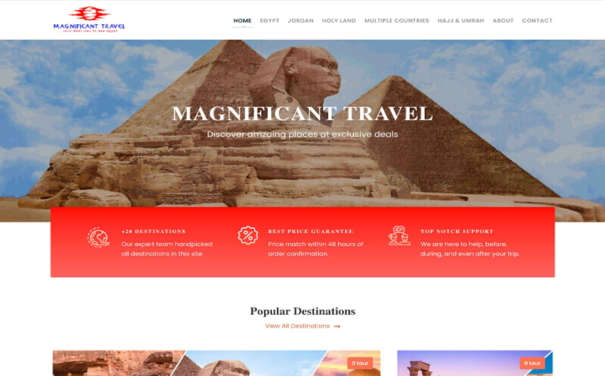Magnificant Tours Website